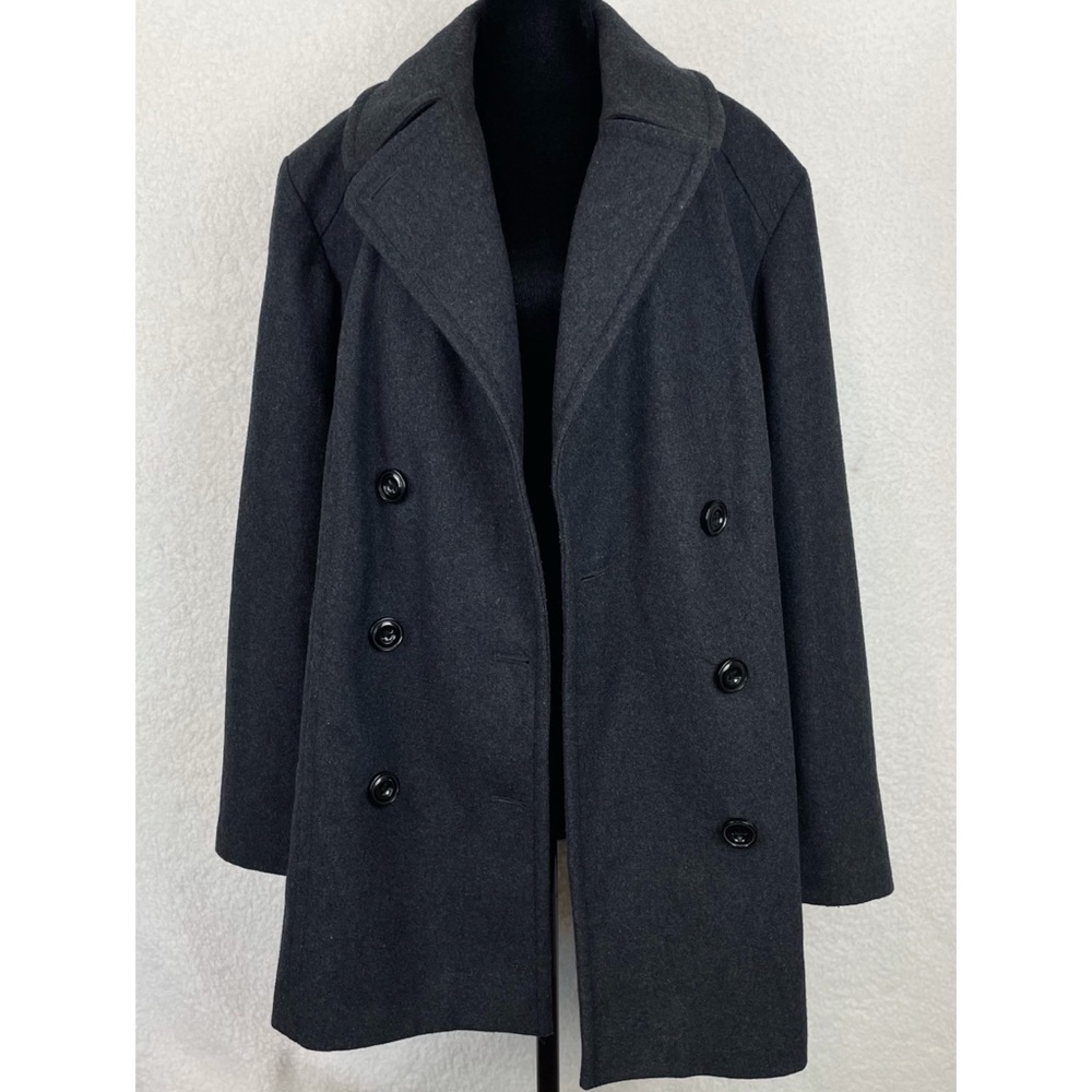 LONDON FOG • Charcoal Wool-Blend Double-Breasted Peacoat, 1X - Picture 12 of 16